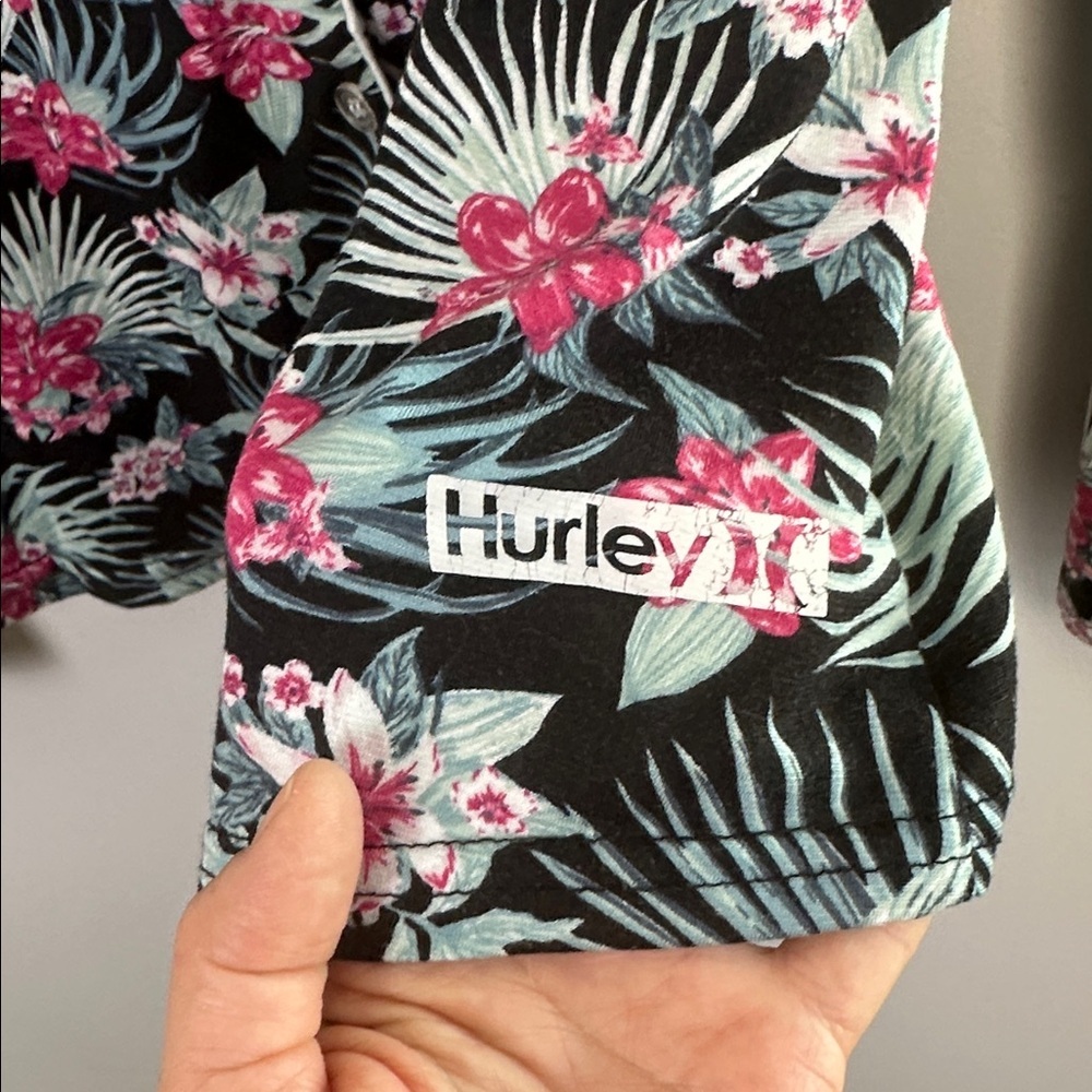 Hurley Pajama Set Large Jogger Pants Pockets Button Long Sleeve Matching Bra 36C - Picture 5 of 16